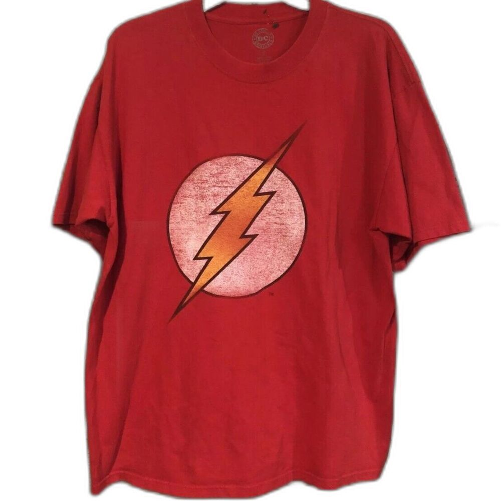 DC Comics Originals The Flash Shirt XL Extra Large Red Distressed Logo Graphic